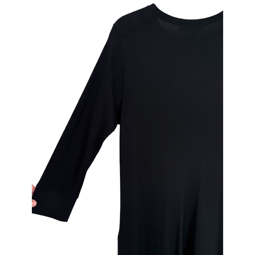 Polo Ralph Lauren Women's Waffle Knit Fit and Flare Midi Dress Black Size XL - Picture 11 of 12